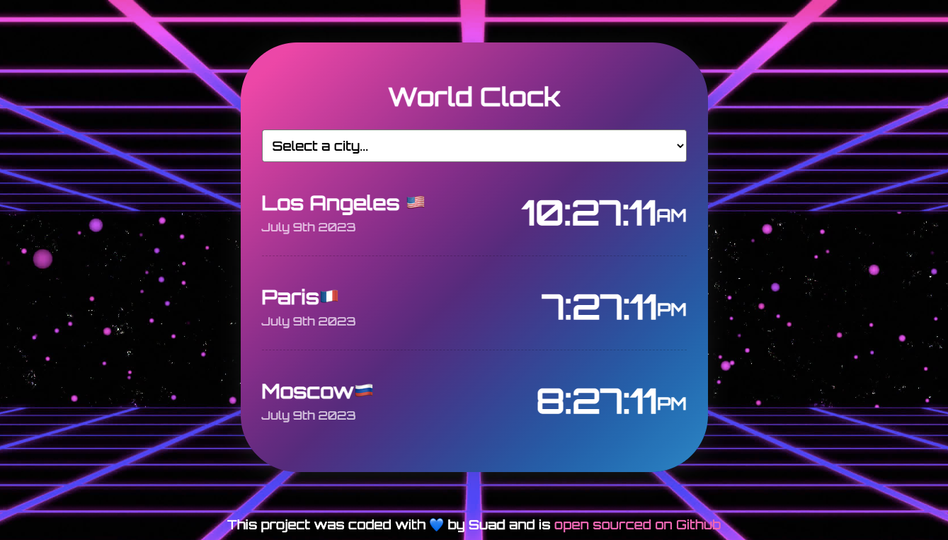 World clock preview